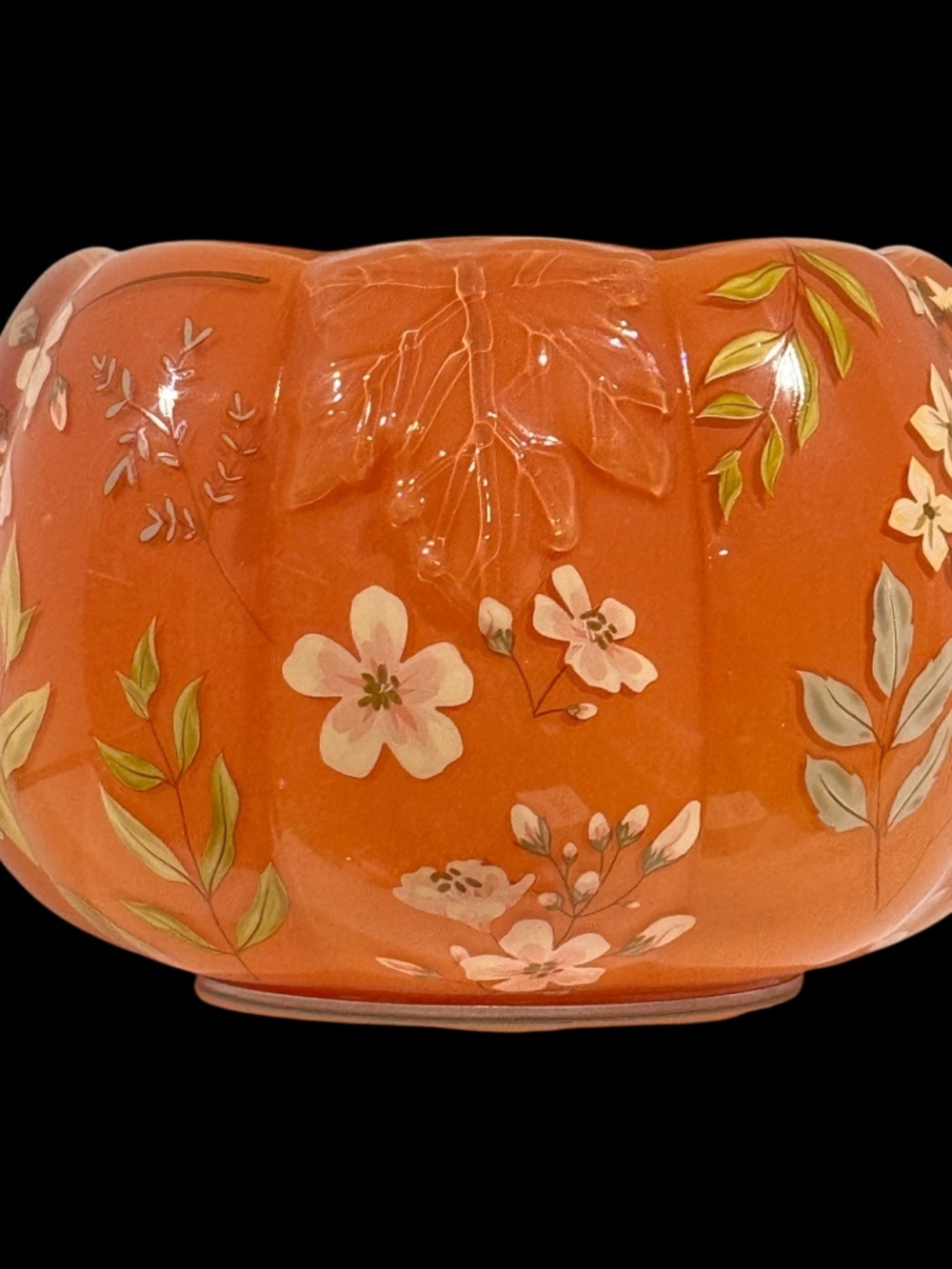 Bath & Body Works BBW Floral Pumpkin Pedestal Candle Holders - Set of 2